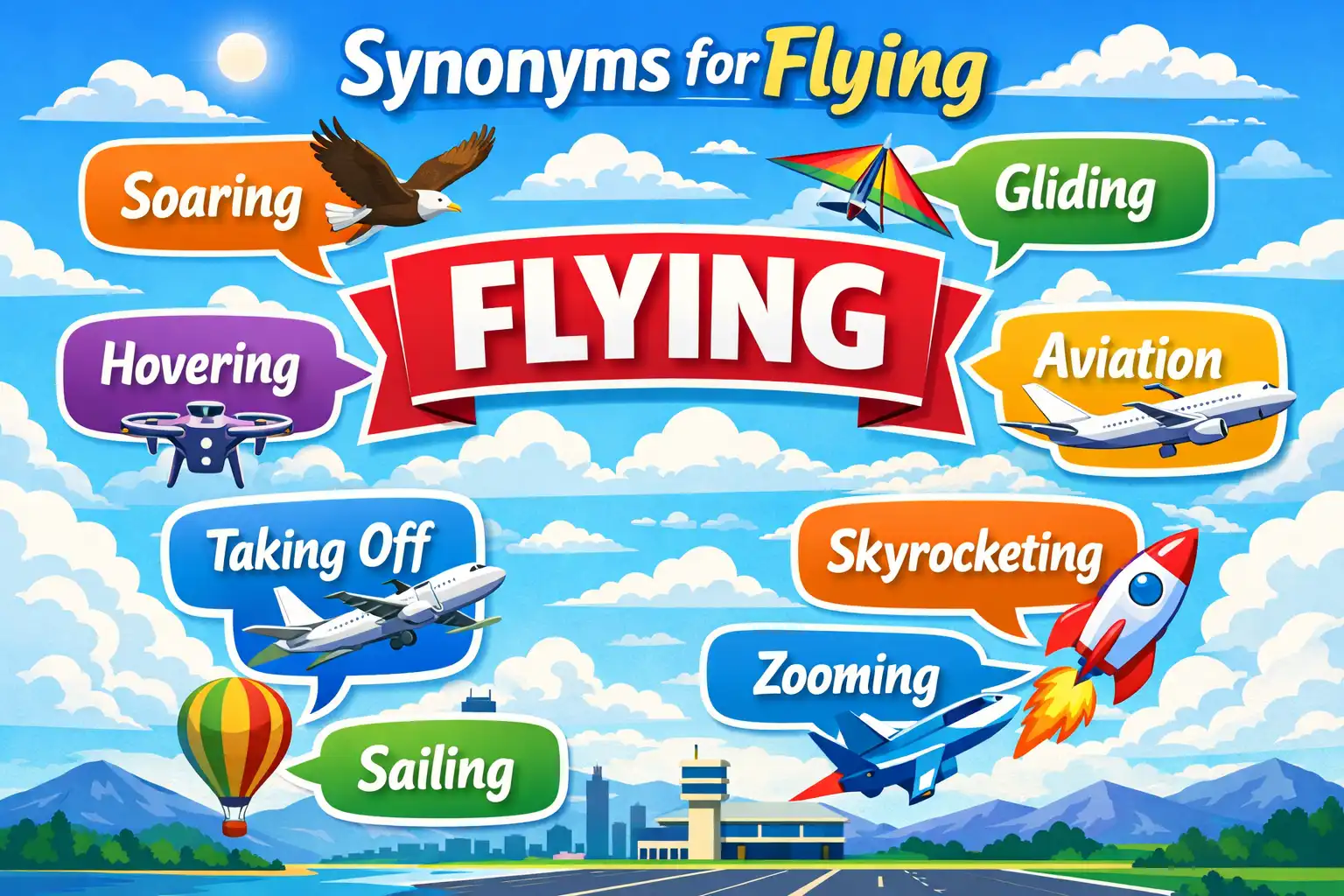 synonyms for flying