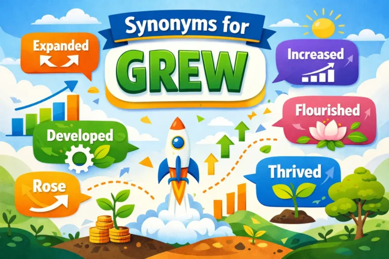 synonyms for grew