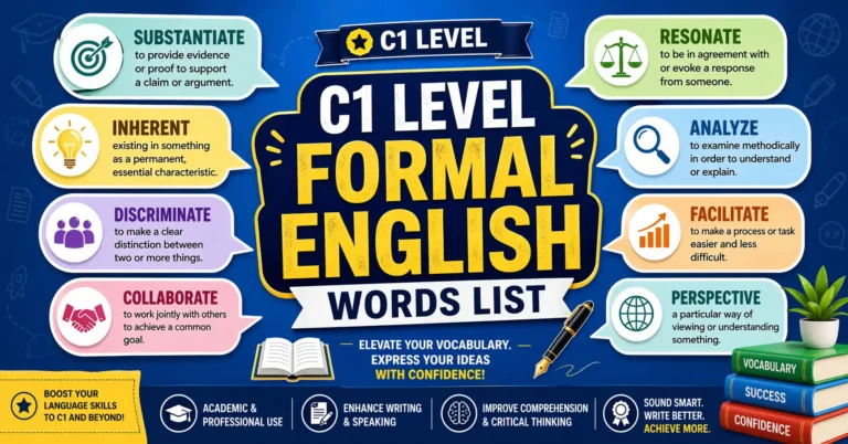 C1 level formal English words list