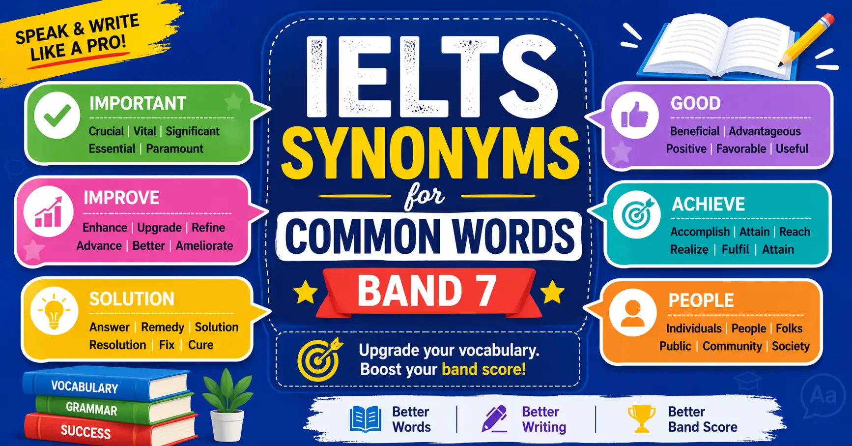 IELTS synonyms for common words band 7