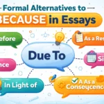 formal alternative to because in essays