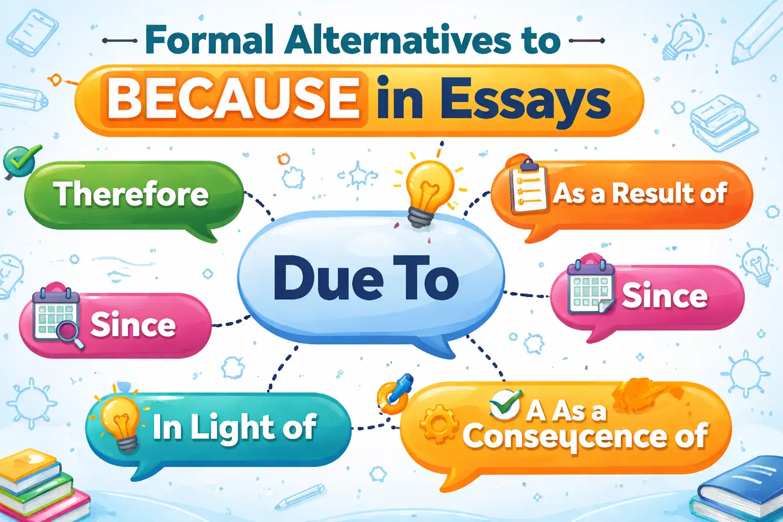 formal alternative to because in essays