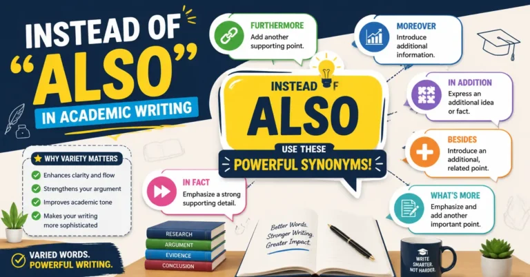instead of also in academic writing