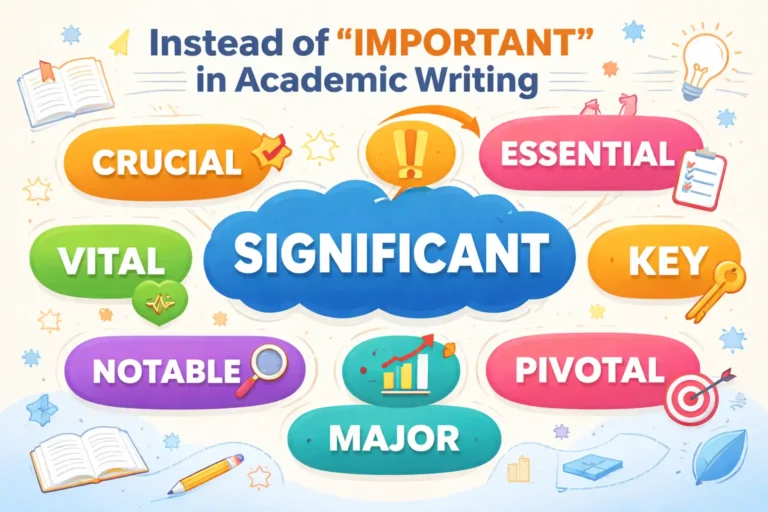 instead of important in academic writing