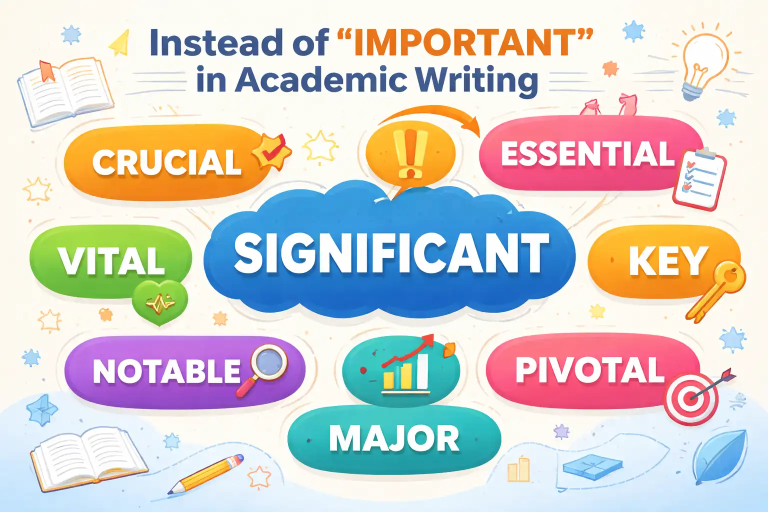 instead of important in academic writing