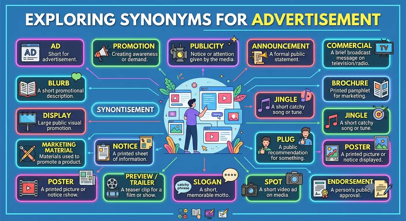 synonyms for advertisement