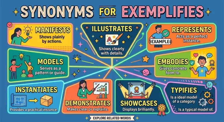 synonyms for exemplifies