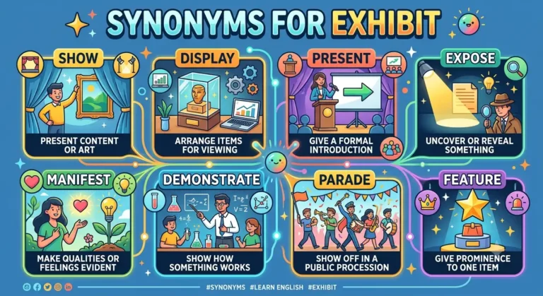 synonyms for exhibit