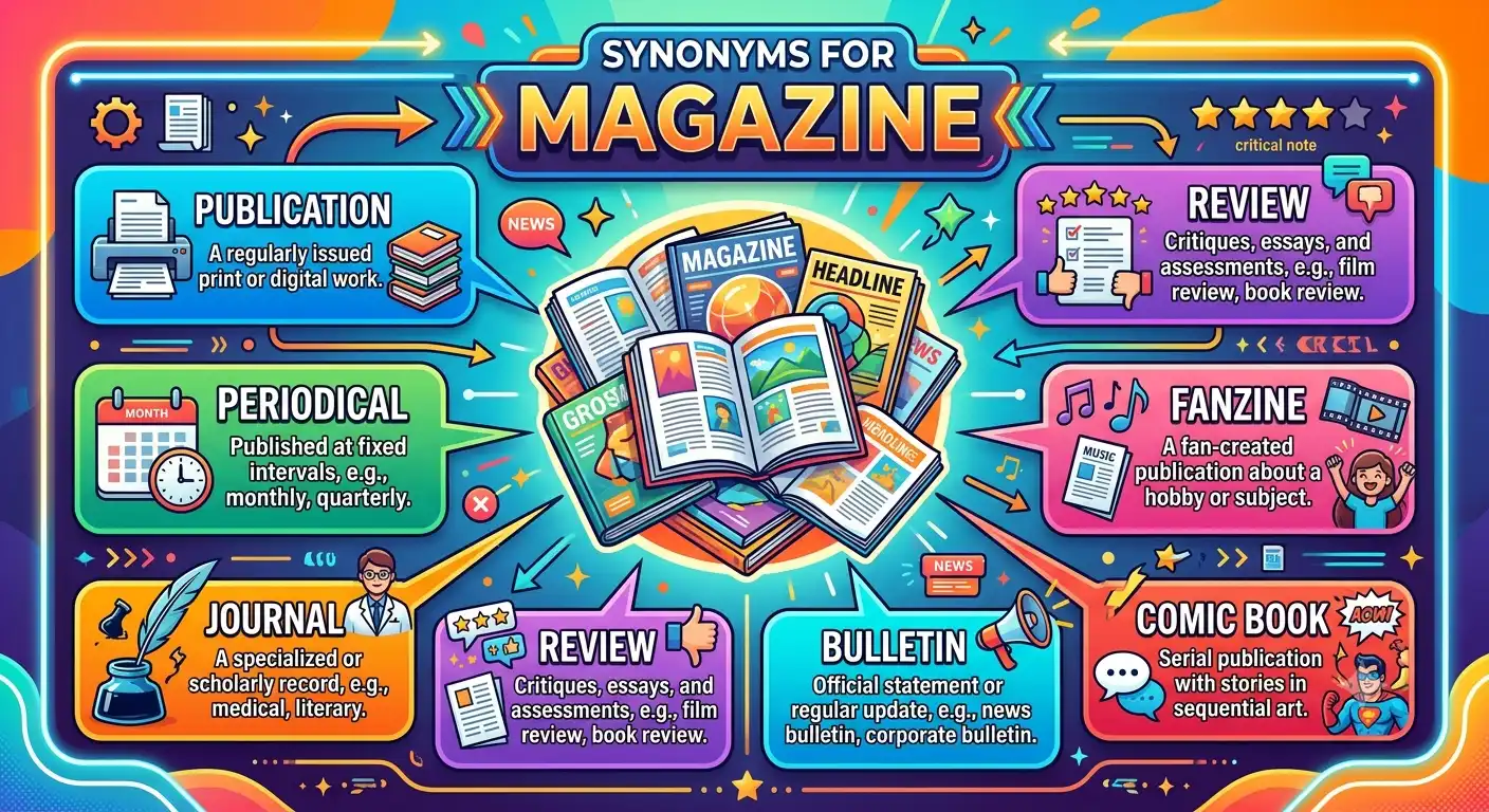 synonyms for magazine