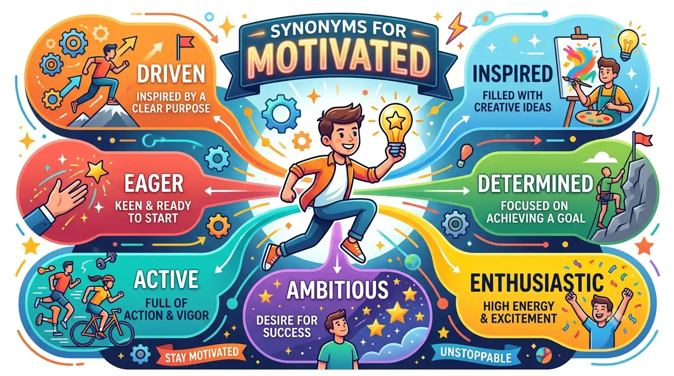 synonyms for motivated