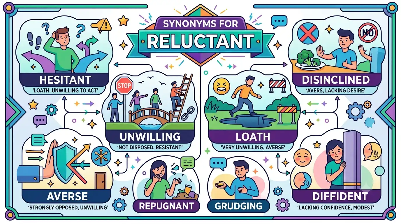 synonyms for reluctant