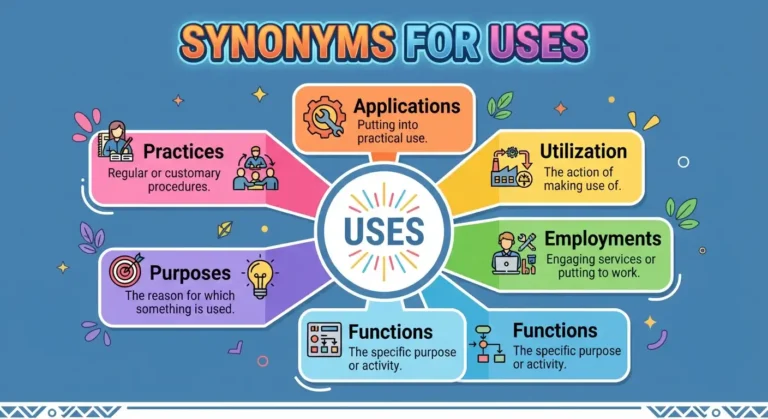 synonyms for uses