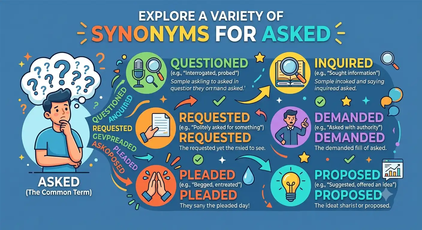 synonyms for asked