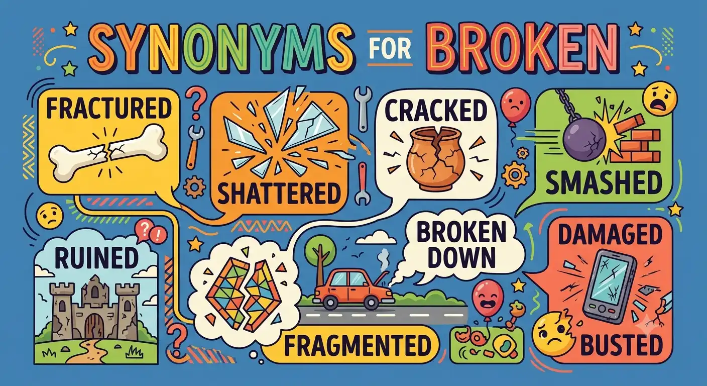 synonyms for broken