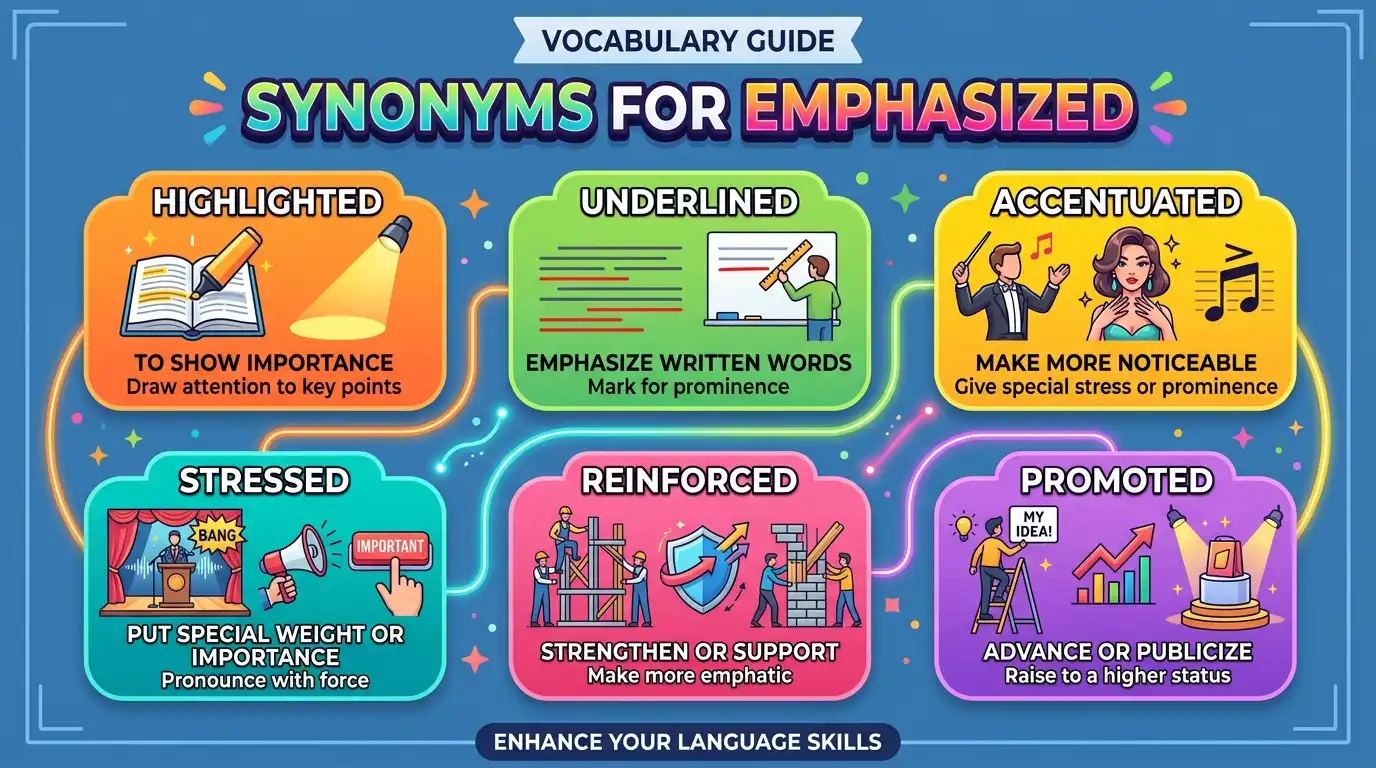 synonyms for emphasized