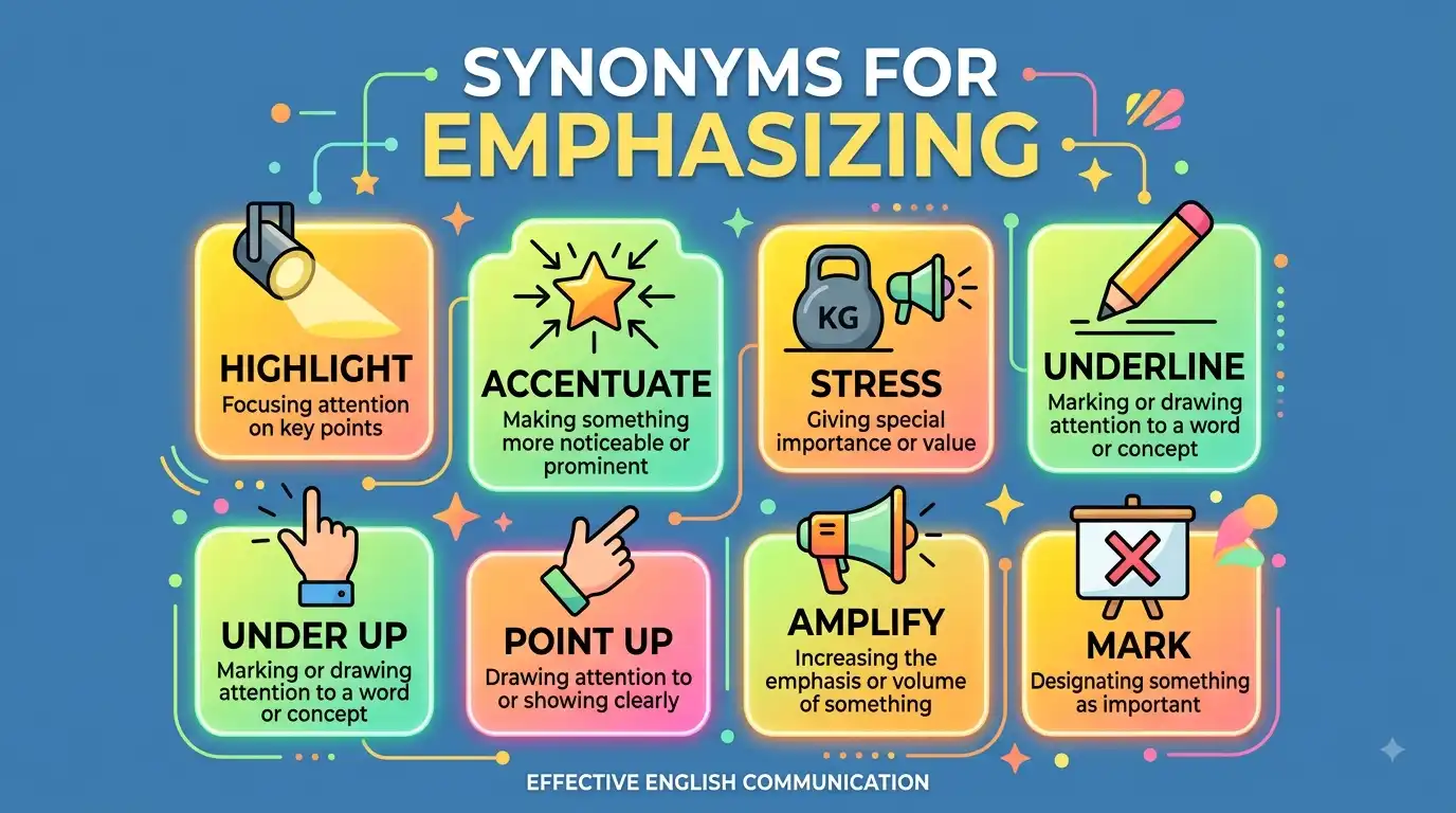 synonyms for emphasizing