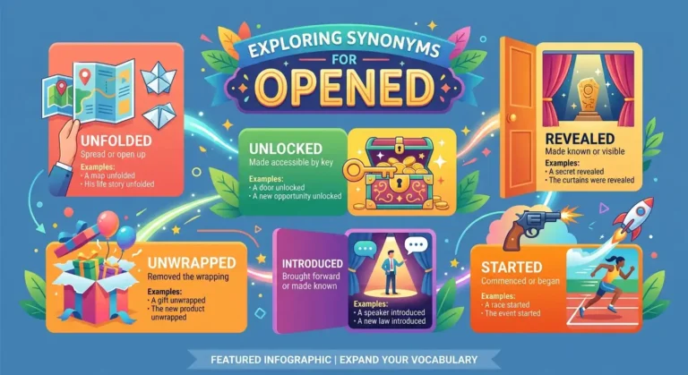 synonyms for opened
