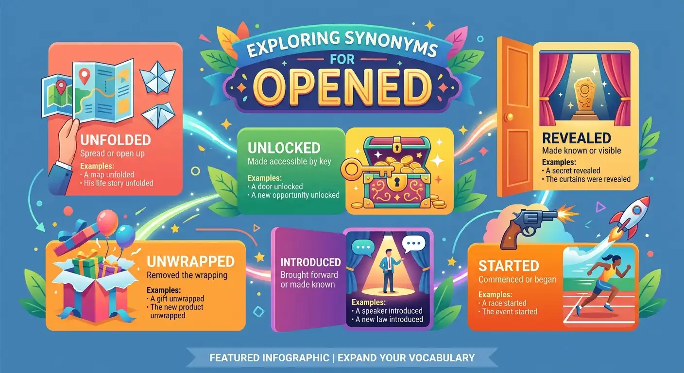 synonyms for opened
