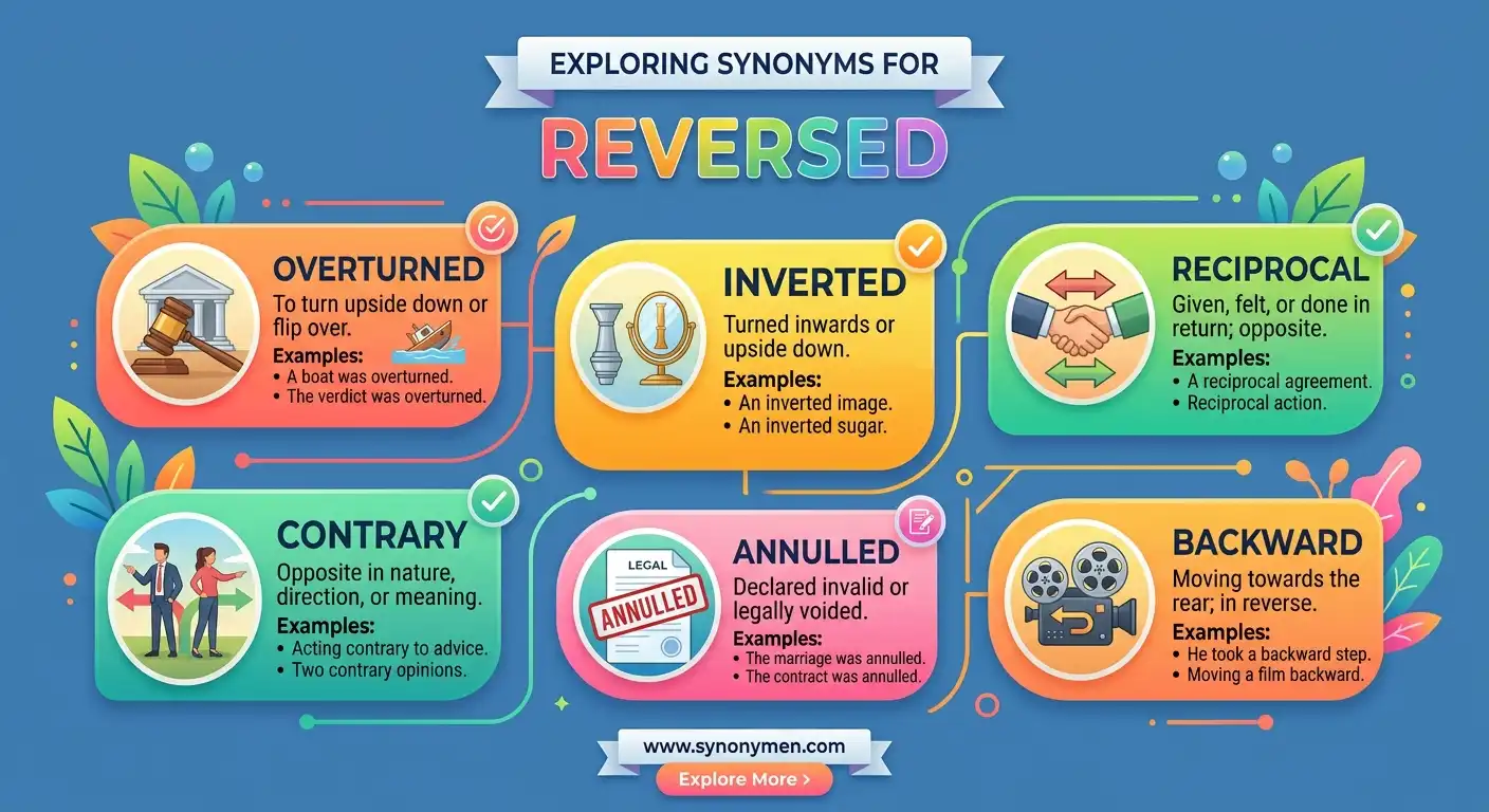 synonyms for reversed